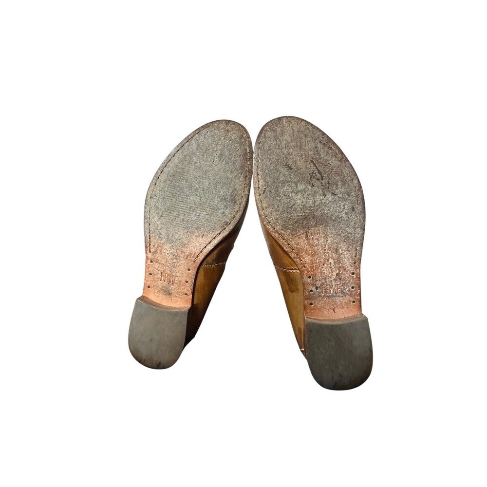 Frye Brown Leather Round Toe Slip-On Loafer Flats Women's US 8 M Boho Slip On - Picture 7 of 11